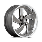 US Mag 1PC U133 Desperado 20x9.5 Inch Anthracite Milled Wheel with Diamond Cut Lip and 5x127 Bolt Pattern