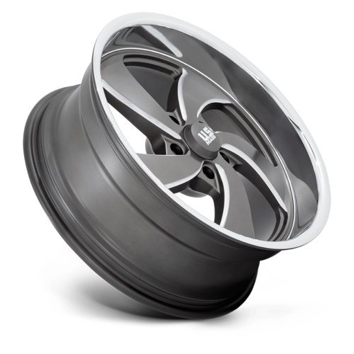 US Mag 1PC Desperado 20x8 Inch Anthracite Milled Wheel with Diamond Cut Lip - 5x120.65 Bolt Pattern, +1 Offset
