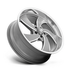US Mag 1PC Desperado 22x8.5 Inch Matte Anthracite Milled Wheel with Diamond Cut Lip, 5x120.65 Bolt Pattern and 72.56mm Center Bore
