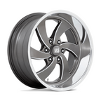 US Mag 1PC Desperado 20x8 Inch Anthracite Milled Wheel with Diamond Cut Lip, 6x139.7 Bolt Pattern, 1.0 Offset, 90.70 Center Bore