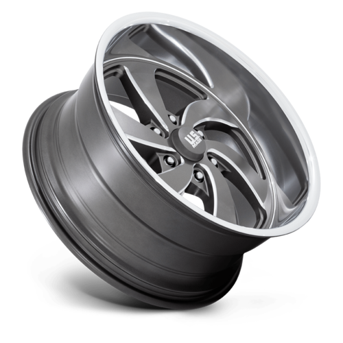 US Mag 1PC Desperado 20x8 Inch Anthracite Milled Wheel with Diamond Cut Lip, 6x139.7 Bolt Pattern and 1.0 Offset