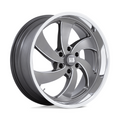 US Mag 1PC Desperado 22x10 Inch Alloy Wheel with Anthracite Milled Finish and Diamond Cut Lip - 6x139.7 Bolt Pattern, +25 Offset