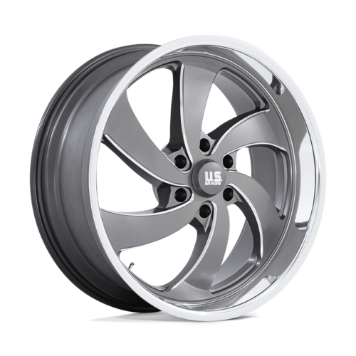 US Mag 1PC U133 Desperado 22x10 Inch Anthracite Milled Wheel with Diamond Cut Lip and 6x139.7 Bolt Pattern