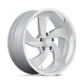 US Mag 1PC Desperado 20x9.5 Silver Brushed Face Milled Diamond Cut Lip Wheel - 5x120.65 Bolt Pattern, +1 Offset