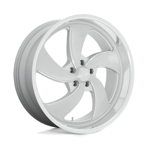 US Mag 1PC Desperado 22x8.5 Inch Silver Brushed Face Mill Diamond Cut Lip Wheel with 5x120.65 Bolt Pattern and 72.56 Center Bore