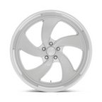 US Mag 1PC Desperado 24x10 Inch Silver Brushed Face Diamond Cut Lip Wheel with 5x120.65 Bolt Pattern and 5mm Offset