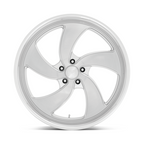 US Mag 1PC Desperado 24-Inch Silver Brushed Face Diamond Cut Lip Wheel with 5x127 Bolt Pattern and 78.10mm Center Bore