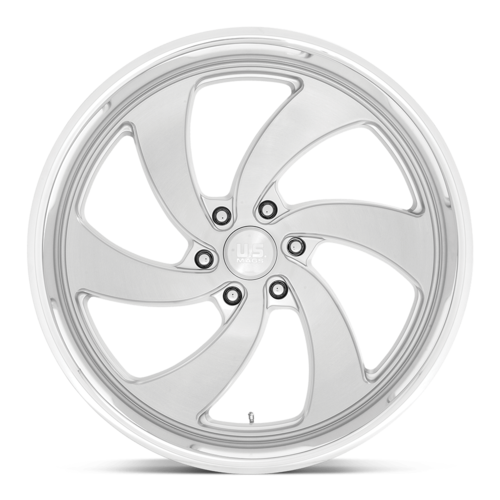 US Mag 1PC Desperado 24x10 Inch Silver Brushed Face Milled Diamond Cut Lip Wheel - 6x139.7 Bolt Pattern, 25mm Offset