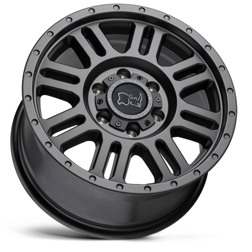 Black Rhino Hard Alloys Yellowstone 17x8 Matte Gunmetal Wheel with 6x130 Bolt Pattern and +45 Offset