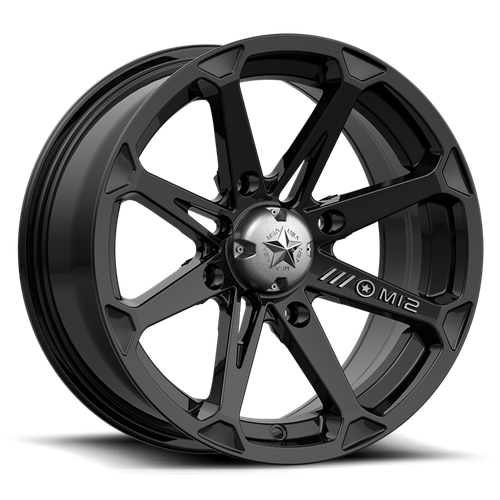 MSA Offroad Wheels M12 Diesel UTV 15x7 Gloss Black - 4x156 Bolt Pattern, 10mm Offset