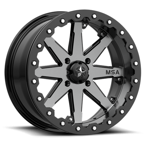 MSA Offroad Wheels M21 LOK UTV Beadlock 14x7 Inches, 4x156 Bolt Pattern, Charcoal Finish