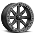 MSA Offroad Wheels M31 LOK2 UTV Beadlock 14x7 Satin Black with Matte Gray Ring, 4x110 Bolt Pattern