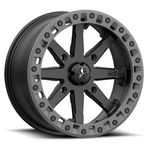 MSA Offroad Wheels M31 LOK2 UTV Beadlock 18x7 Satin Black with Matte Gray Ring