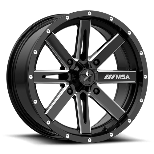 MSA Offroad Wheels M41 Boxer UTV 16x7 Gloss Black Milled