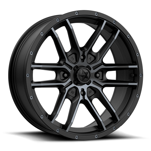 MSA Offroad Wheels M43 FANG UTV 15x7 Satin Black with Titanium Tint, 4x137 Bolt Pattern, 38mm Offset
