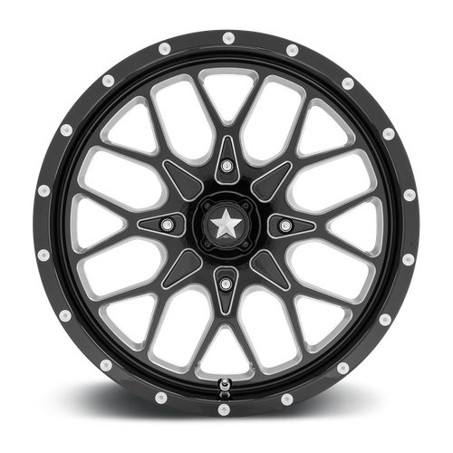 MSA Offroad Wheels M45 Portal UTV 15x7 Gloss Black Milled - 4x137 Bolt Pattern, +10 Offset