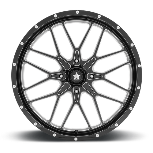 MSA Offroad Wheels M45 Portal UTV 24x7 Gloss Black Milled Wheel with 4x156 Bolt Pattern