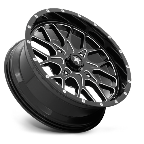 MSA Offroad Wheels M45 Portal UTV 22x7 Gloss Black Milled Wheel