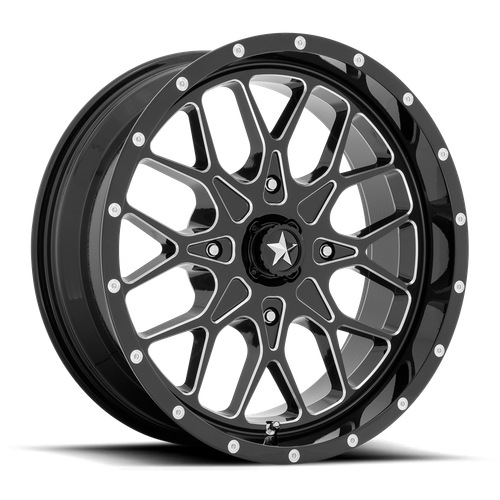 MSA Offroad Wheels M45 Portal UTV 20x7 Gloss Black Milled with 4x156 Bolt Pattern