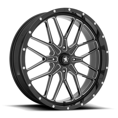 MSA Offroad Wheels M45 Portal UTV 24x7 Gloss Black Milled Wheel with 4x156 Bolt Pattern