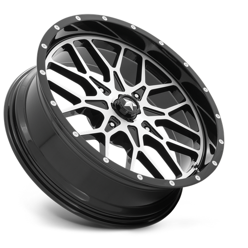 MSA Offroad Wheels M45 Portal UTV 18x7 Gloss Black Machined Wheel with 4x110 Bolt Pattern