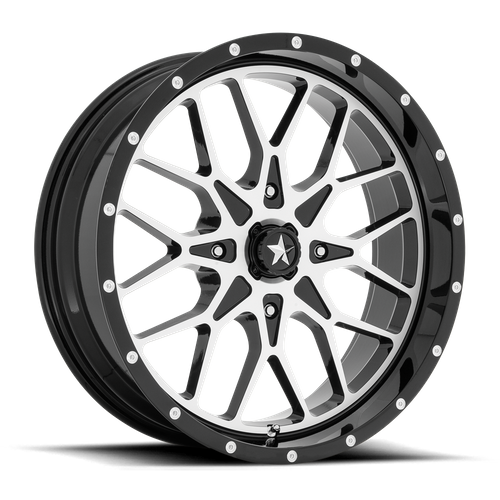MSA Offroad Wheels M45 Portal UTV 18x7 Gloss Black Machined Wheel with 4x110 Bolt Pattern