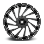 MSA Offroad Wheels M46 Blade UTV 20x7 Gloss Black Milled Wheel - 4x156 Bolt Pattern, 115.10 Center Bore
