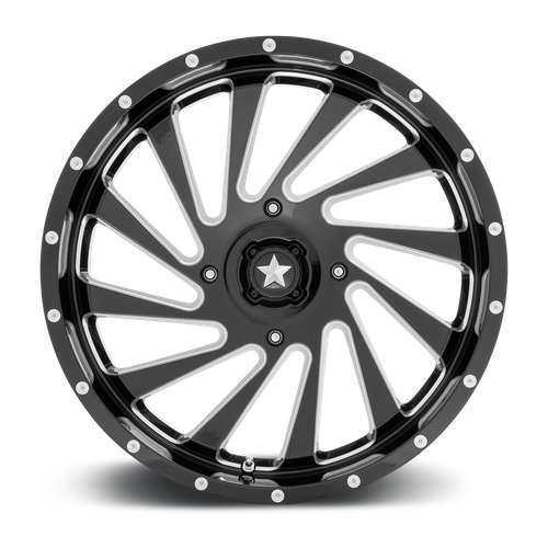 MSA Offroad Wheels M46 Blade UTV 20x7 Gloss Black Milled Wheel - 4x156 Bolt Pattern, 115.10 Center Bore