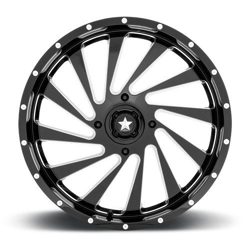 MSA Offroad Wheels M46 Blade UTV 22x7 Gloss Black Milled with 4x137 Bolt Pattern and 112.10mm Center Bore