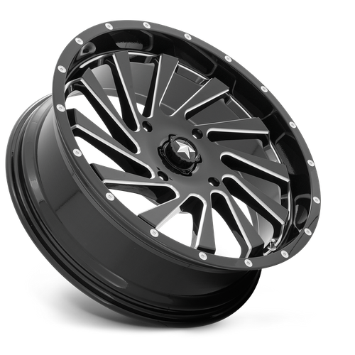 MSA Offroad Wheels M46 Blade UTV 20x7 Gloss Black Milled Wheel with 4x137 Bolt Pattern and 112.10mm Center Bore