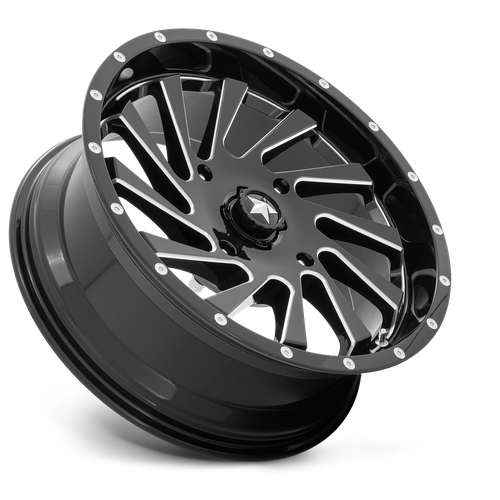 MSA Offroad Wheels M46 Blade UTV 18x7 Gloss Black Milled with 4x110 Bolt Pattern