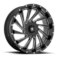 MSA Offroad Wheels M46 Blade UTV 20x7 Gloss Black Milled Wheel with 4x137 Bolt Pattern and 112.10mm Center Bore