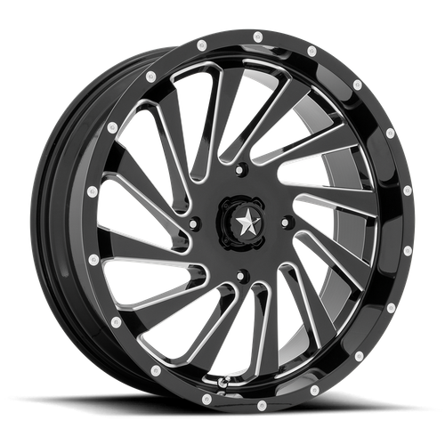 MSA Offroad Wheels M46 Blade UTV 20x7 Gloss Black Milled Wheel with 4x137 Bolt Pattern and 112.10mm Center Bore