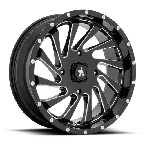 MSA Offroad Wheels M46 Blade UTV 18x7 Gloss Black Milled with 4x110 Bolt Pattern