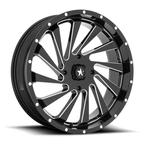 MSA Offroad Wheels M46 Blade UTV 22x7 Gloss Black Milled with 4x137 Bolt Pattern and 112.10mm Center Bore