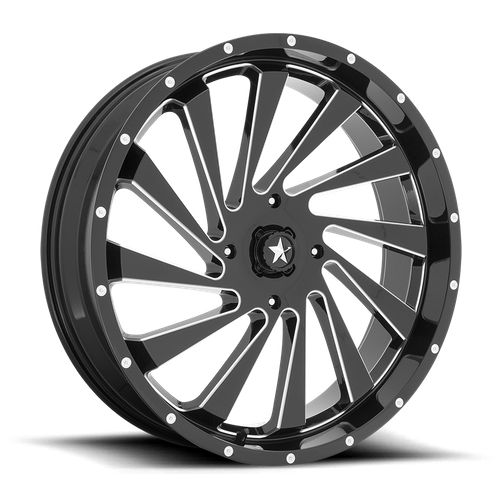 MSA Offroad Wheels M46 BLADE UTV 24x7 Gloss Black Milled 4x156 +0 Offset