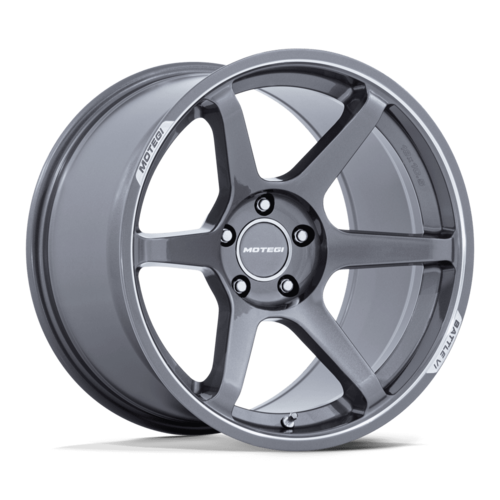 Motegi MR160 BATTLE VI 19x9.5 Inch Gloss Gunzilla Wheel with Machined Lip and 5x114.3 Bolt Pattern