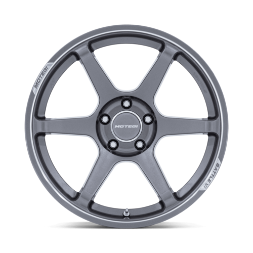 Motegi MR160 BATTLE VI 18x8.5 Inch Gray Gloss Gunzilla Wheel with Machined Lip, 5x114.3 Bolt Pattern, +35 Offset, 72.56mm Center Bore
