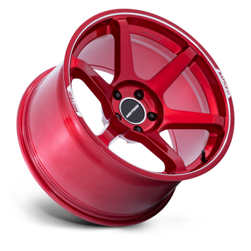 Motegi MR160 BATTLE VI 18x9.5 Inch Cherry Red Metallic Wheel with Machined Lip and 5x100 Bolt Pattern