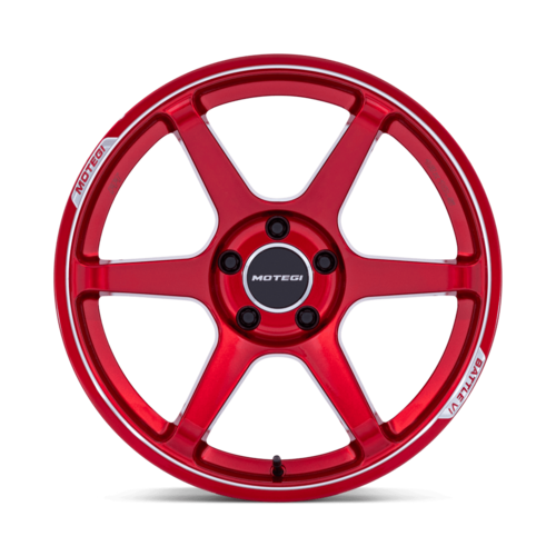 Motegi MR160 BATTLE VI 18x8.5 Cherry Red Metallic Wheel with Machined Lip and 5x100 Bolt Pattern