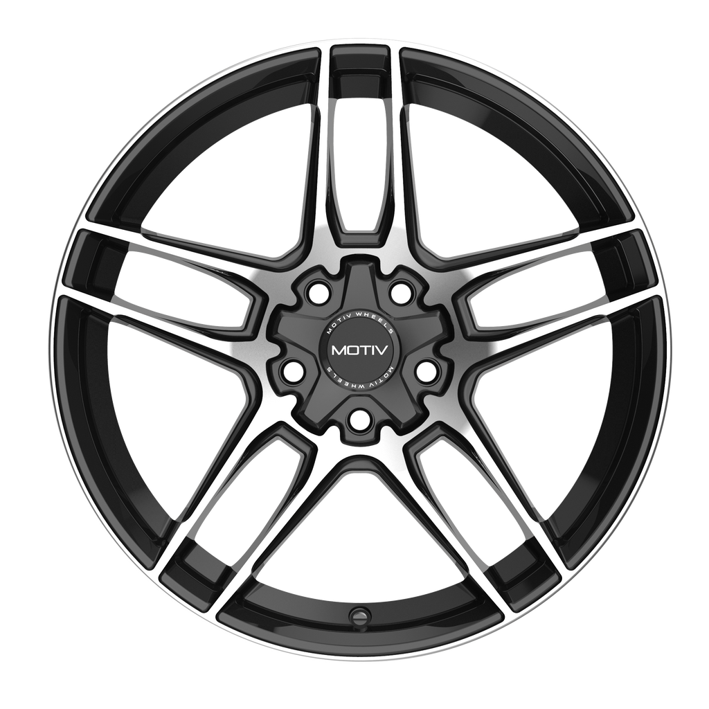 Motiv 434MB-6751840 16x7.5 Cast Aluminum Alloy Wheel with 5x100 and 5x4.50 Bolt Pattern, +40 Offset