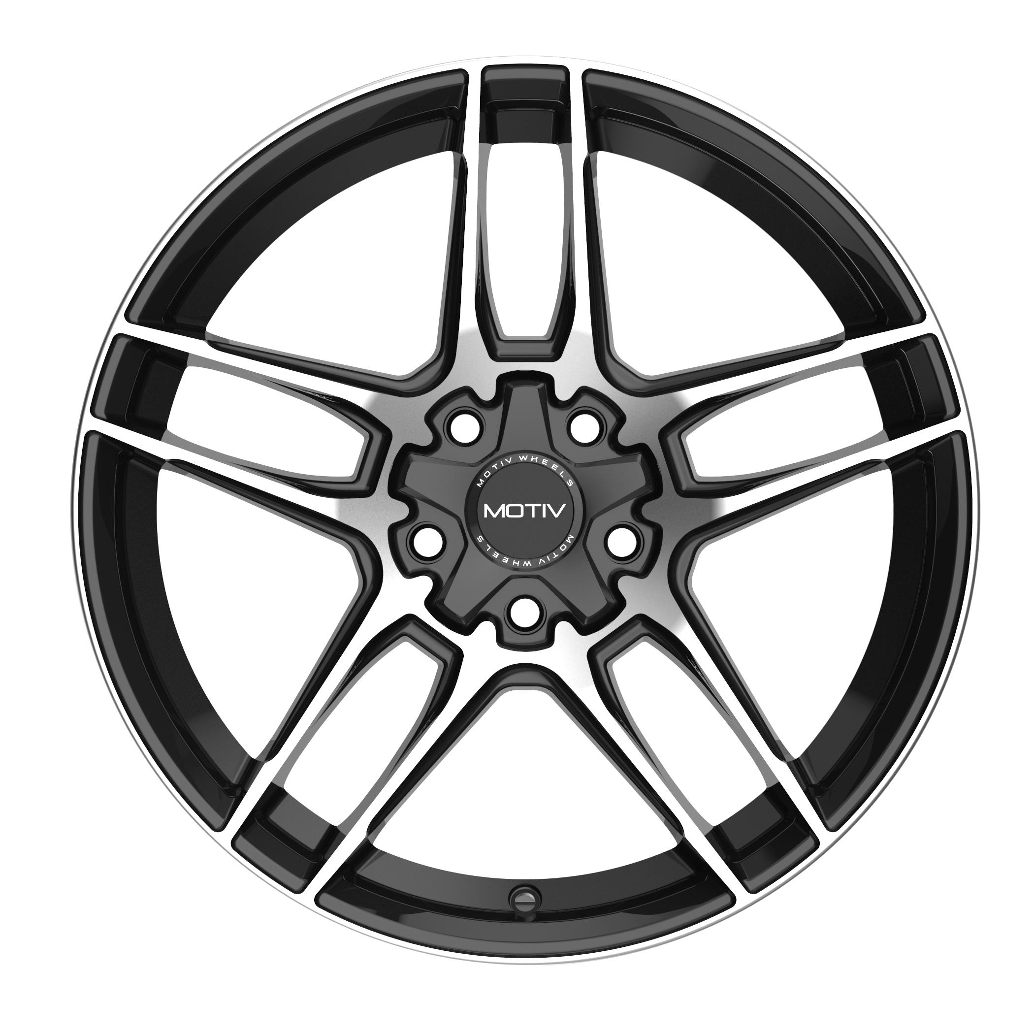 Motiv 434MB-6751840 16x7.5 Cast Aluminum Alloy Wheel with 5x100 and 5x4.50 Bolt Pattern, +40 Offset