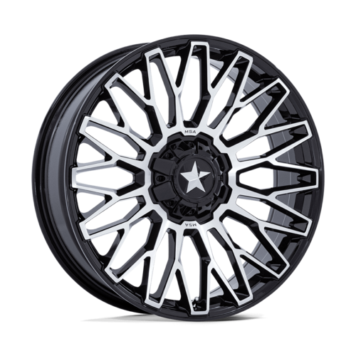 MSA Offroad Wheels M50 Clubber UTV 15x7 Gloss Black Machined with 4x137/156 Bolt Pattern and +10 Offset