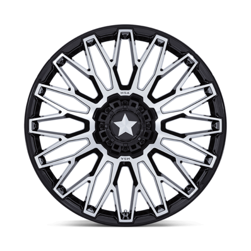 MSA Offroad Wheels M50 Clubber UTV 14x7 Gloss Black Machined Wheel with 4X137/156 Bolt Pattern and +10 Offset