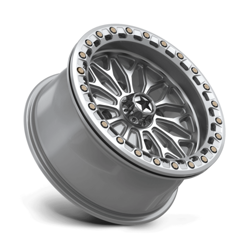 MSA Offroad Wheels MA53 BOLO UTV Beadlock 15x7 Silver with Machined Face and 4x156 Bolt Pattern