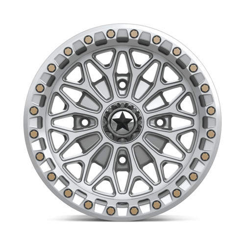 MSA Offroad Wheels MA53 BOLO UTV Beadlock 15x7 Silver with Machined Face and 4x156 Bolt Pattern