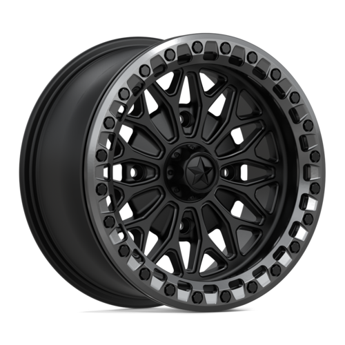MSA Offroad Wheels MA53 BOLO UTV Beadlock 15x7 Matte Black with Gloss Gunmetal Ring