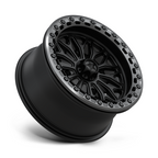 MSA Offroad Wheels MA53 Bolo UTV Beadlock 15x7 Matte Black with Gloss Gunmetal Ring