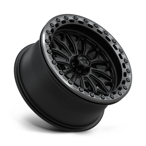 MSA Offroad Wheels MA53 Bolo UTV Beadlock 15x7 Matte Black with Gloss Gunmetal Ring