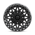 MSA Offroad Wheels MA53 Bolo UTV Beadlock 15x7 Matte Black with Gloss Gunmetal Ring